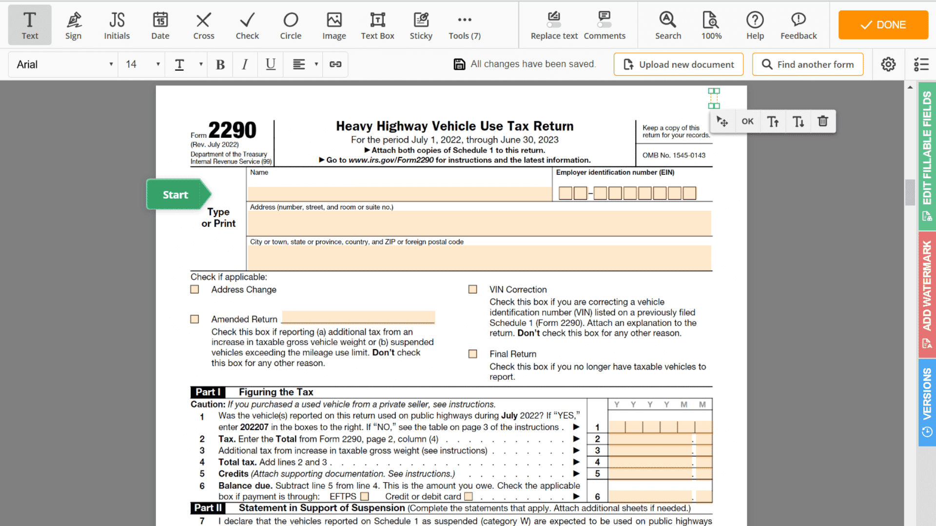 2022 Form 2290 Printable IRS 2290 Tax Form & Instructions for Online